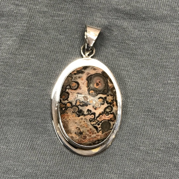 Vintage RARE Taxco Leopard Jasper Sterling 925 Pendant - Picture 9 of 12